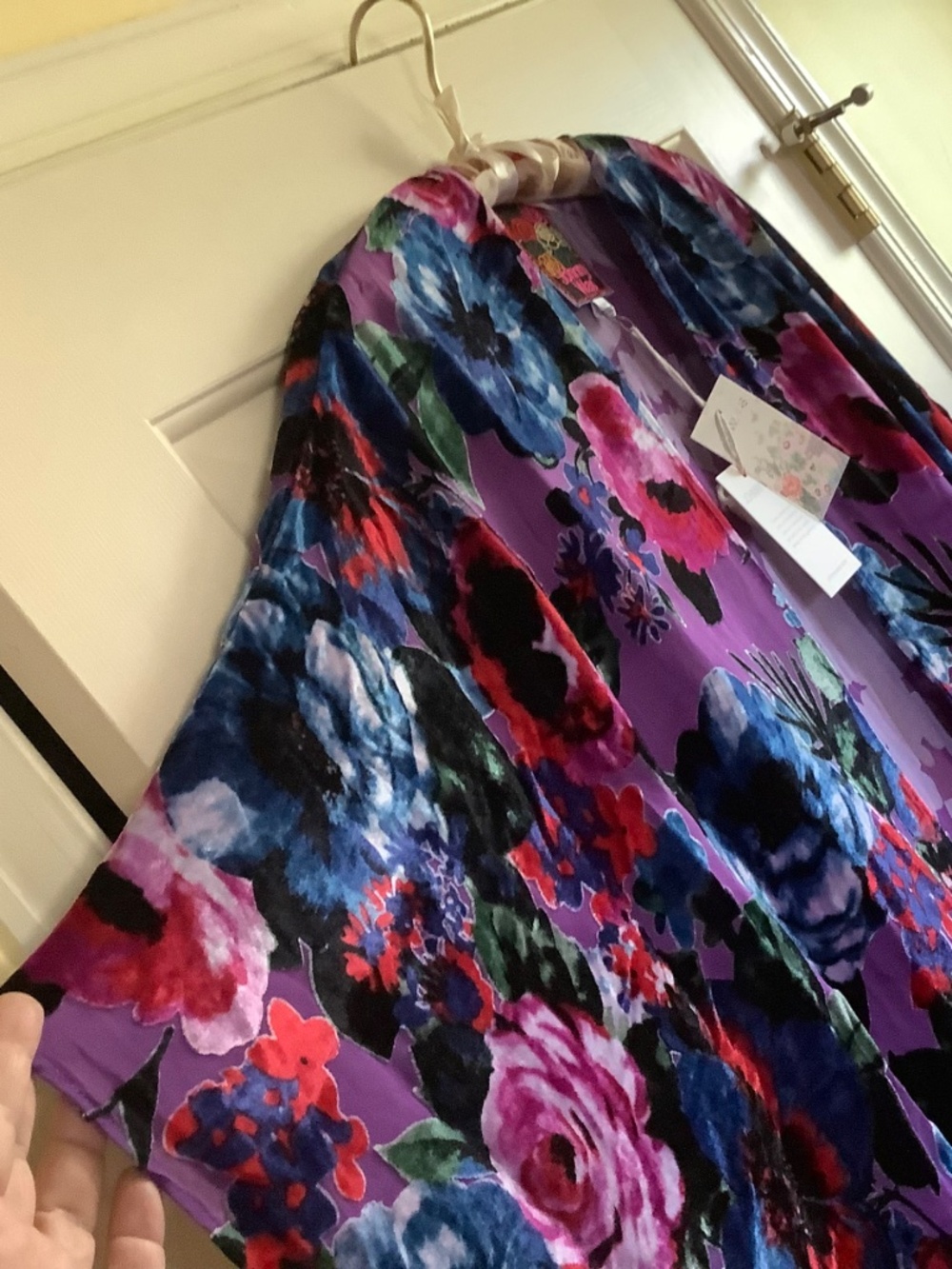Johnny Was Burnout Velvet And Silk Shawl Phantasma OS - Picture 9 of 16